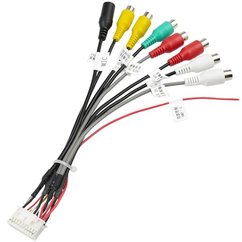 20Pin Android Car Stereo RCA Wiring Harness Adapter - style: 20Pin Connector with 8RCA Plug