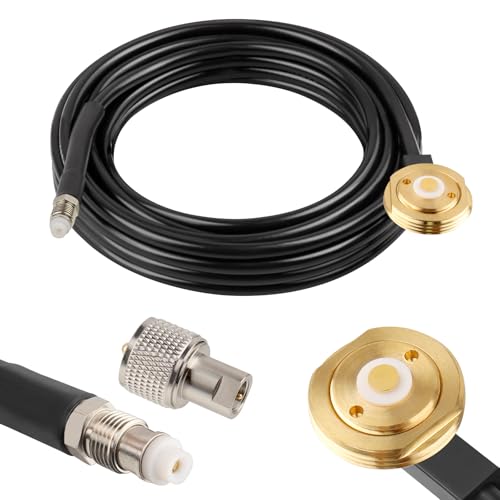 MOOKEERF NMO Antenna Cable,6FT Low Loss RG58 Coaxial CB Antenna Cable Extension with NMO and Removable UHF PL259 Male Connector for VHF/UHF/CB Radio - size: 6FT