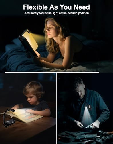 Book Lights for Reading at Night, 80 Hrs, USB-C Rechargeable - size: S-CX008
