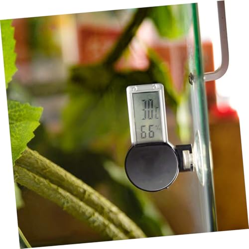 BESPORTBLE Suction Cup Thermometer Hygrometer Combo for Reptile Terrarium Indoor Temperature and Humidity Portable Wall Mountable Black for Home Office Use