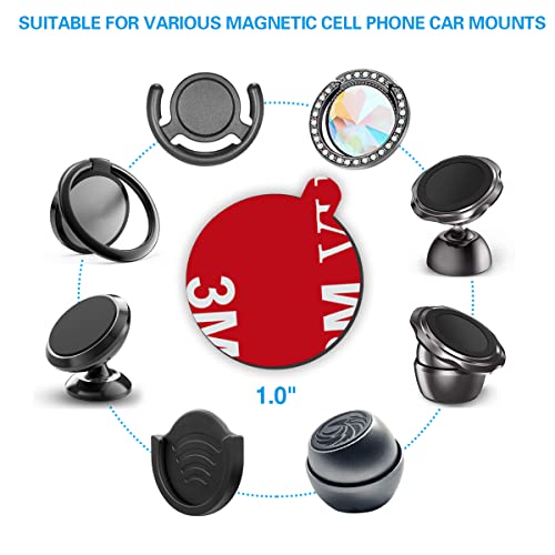 pop-tech Sticky Adhesive Replacement for Magnetic Car Mount, 8PCS Circular Heat Resistant Double Sided Strong Sticker Pads for Magnet Cell Phone Stand & Finger Ring Holder & Socket Grip Base