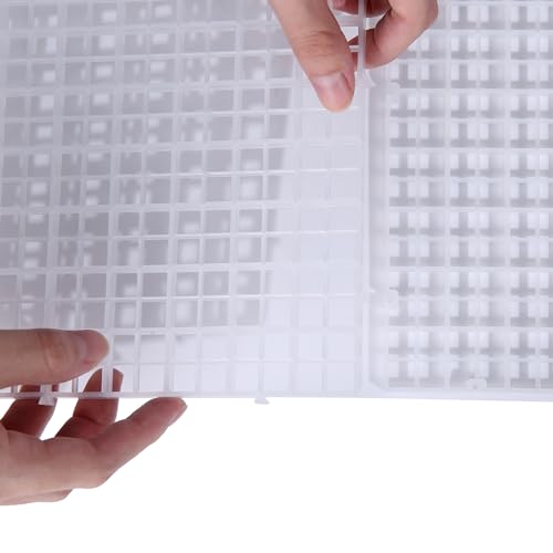 ALEGI Aquarium Plastic Grid Divider Tray Egg Crate,Grid Isolate Board Divider Fish Tank Bottom Black Filter Tray (2 Pcs L) - size: 2 Pcs L