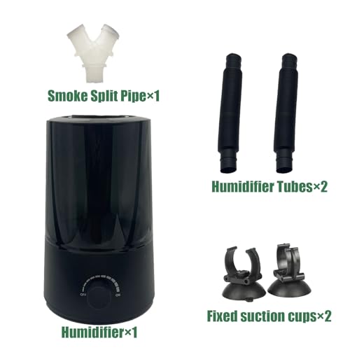 Reptile Humidifier and Fogger, 2.5L Terrarium Humidifier with Dual Adjustable Tubes for Two Tanks, Compact Reptile Mister for Vivarium Plants