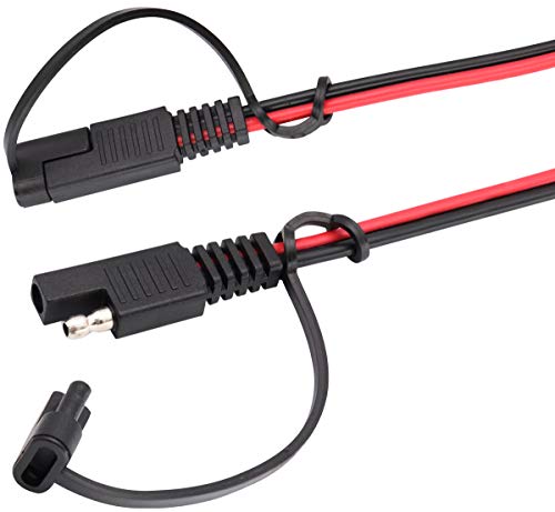 SAE Cigarette Lighter Charger Cable,16AWG 12V Cigarette Lighter Male Plug to SAE 2 Pin Quick Release Disconnect Connector Plug Adapter Extension Charging Cable with Fuse(0.3m/1ft-2Pack-M) - color: 0.3m-Male-2Pack
