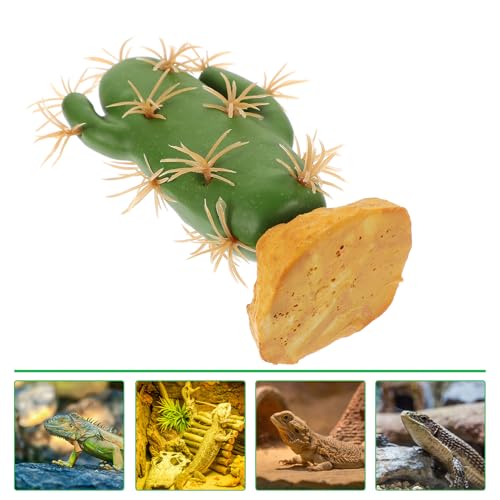 Mobestech Artificial Reptile Terrarium Plant Decor Plastic Resin Cactus for Lizard Tank Habitat Accessories Safe Water-Resistant Simulation Decoration for Reptile and Amphibian Enclosures