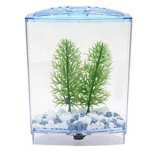 Mini Fish Tank Aquarium | Transparent Acrylic Breeding Box & Hatching Incubator | Isolate Sick Fish/Guard Fry/Grow Plants | with Sediment Groove & Ventilation Cover