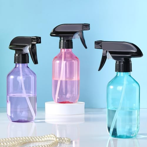 Spray Bottles 2 Pack 10 oz Plastic Squirt Bottles with Adjustable Nozzle | Refillable Empty Spray Bottle BPA-Free Mist/Stream Water Spray Bottles for Hair Styling, Cleaning, Plants, Pet Use - color: Blue