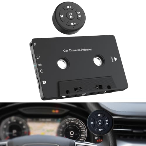 Car Audio Bluetooth 5.1 Cassette Receiver, Cassette Bluetooth Adapter for Car Tape Player, Wireless Cassette Aux Adapter with Hands-Free Calling, Compatibility with Smartphones, Tablets, MP3, TF Card