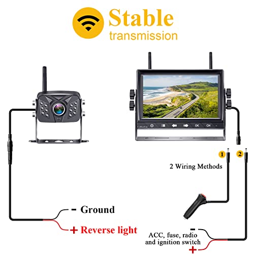 HD 1080P 7 inch RV Wireless Backup Camera: 15-Min Easy to Install - size: 7'' + RV Camera for RV