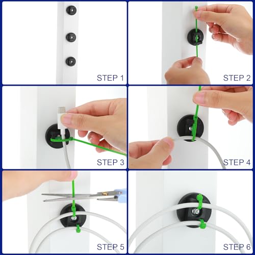 Yookeer 15 Pcs Magnetic Zip Tie Mount Cable Clips Black, 31 mm - size: 31 mm