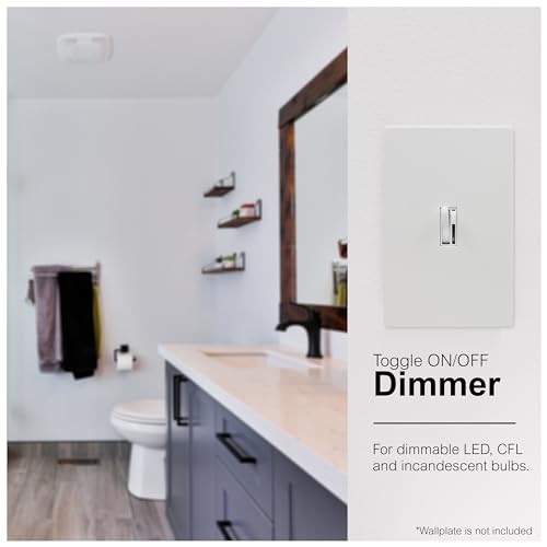 GE 18025 Dimmer, Toggle On/Off, White