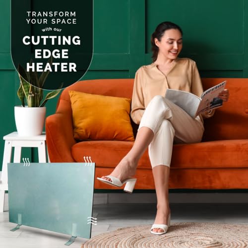 Cozy Products Cozy Legs Flat Panel Heater, Slim Low-Wattage Wall or Desk Mount Space Heater, Radiant Heating Technology, Energy-Efficient, 1-inch Thin, 150 Watts