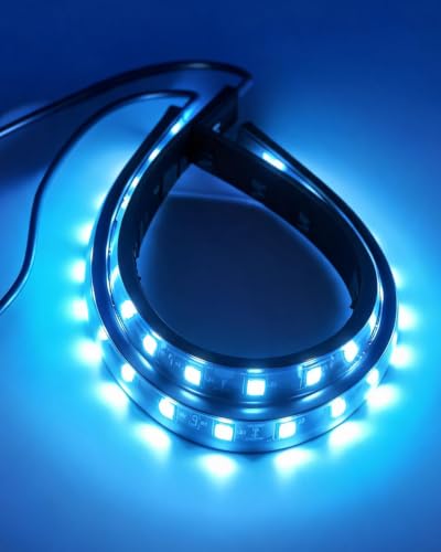Keiurot 12V Led Light Strip for Car Motorcycle Ice Blue 12.5Inch 4Pack - color: ICE Blue Led Strip