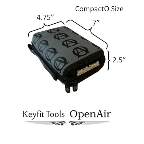 Keyfit Tools OpenAir CompactO EveryDay Carry Case Bag for Men ~Free Up Your Pockets & Organize Your Life Men's Travel Handbag - color: Grey Black Logo on Black