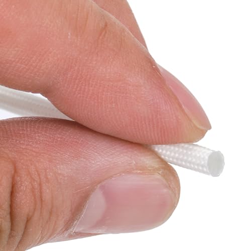uxcell Insulation Braid Sleeving, 9.8Ft-25mm High Temp Fiberglass Sleeve White - color: White, size: 25mm