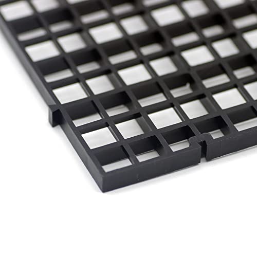 ALEGI Aquarium Plastic Grid Divider Tray Egg Crate,Grid Isolate Board Divider Fish Tank Bottom Black Filter Tray (Black 2 Pcs S) - size: Black 2 Pcs S