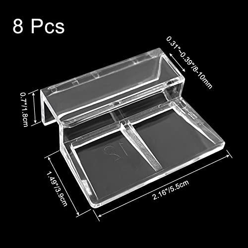 8 Pack Aquarium Lid Clips DIY Aquarium Lid Holder Clear Acrylic Fish Tank Support 12MM Aquarium Glass Holder(12MM) - size: 12MM
