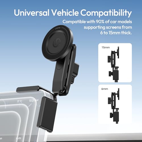 ULANZI Phone Mount for Tesla, Magnetic Car Phone Holder for Tesla 3/Y/S/X Screen Accessories, 360° Adjutable Strong Magnet Phone Mount for Car Compatible with iPhone 17 16 Pro Max, Tesla Accessories