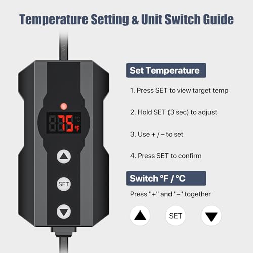 5.5" Deep Dome Reptile Heat Lamp Fixture with Clamp, PID Digital Thermostat Controller Kit, E26 Ceramic Socket UVA UVB Basking Bulb Holder for Terrariums, Bearded Dragons and Turtles - size: 1 Pack 5.5 Inch + Controller