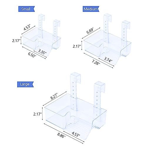 La La Pet Hanging Acrylic Turtle Basking Platform with Guardrail and Ladder - Tortoise Resting Terrace Reptile Habitat for Medium Turtle Tank - size: Medium