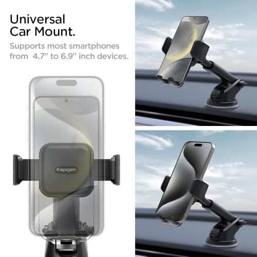 Spigen Telescopic Arm & Adjustable Grip Car Mount for Dashboard/Windshield - color: Black