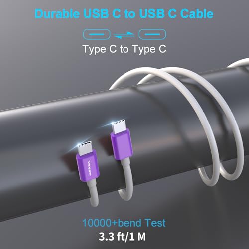67.5W Purple Car Charger USB C Super Fast Charging for iPhone 17/Android - color: Purple, size: 3.3 ft