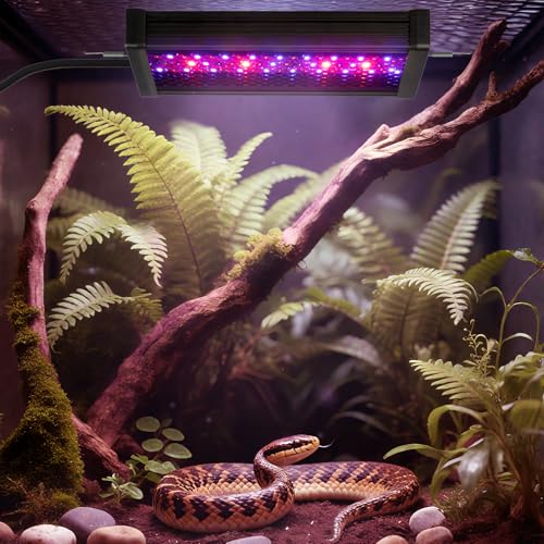HNRLOY UVB Reptile Light,5Inch UVA UVB LED Heater Lamp Bar for Bearded Dragon, Turtles, Gecko, Snake, Lizard, Adjustable 6/10/12H Timer, Dimmable with 3 Lighting Modes - size: 5Inch