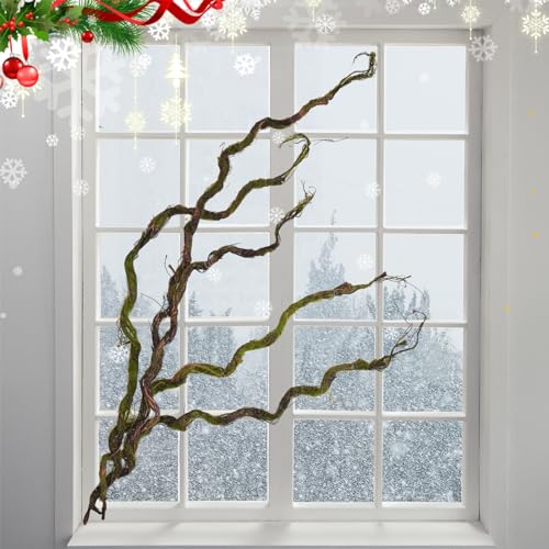 70.86" Fake Tree Branches Grapevine Moss Garland Wall Vines | Artificial Reptile Climbing Twigs Tree Trunk for Cherry Blossom Flowers Hanging Wedding Garden Halloween Outdoor Decoration - size: 5ft 11in