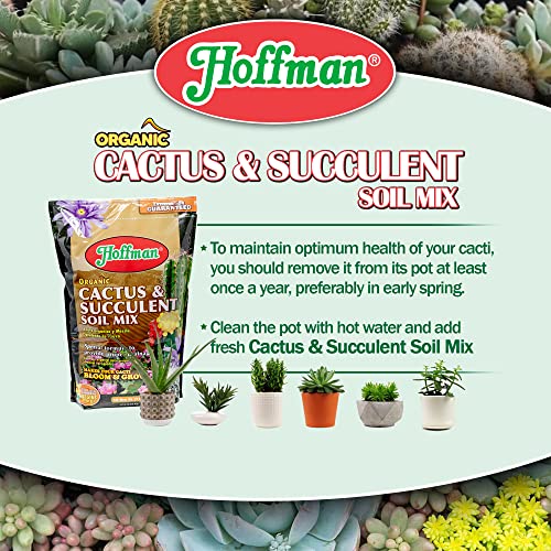 Hoffman 10410 Organic Cactus and Succulent Soil Mix, 10 Quarts, 4 Pack