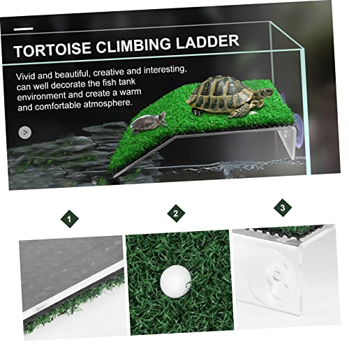 Abaodam 1pc Turtle Drying Platform Simulated Lawn for Aquatic Pets Reptile Basking Ramp for Fish Tanks and Aquariums Nonslip Design for Easy Climbing