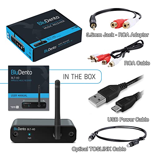 BLT-HD LDAC/aptX Lossless Bluetooth 5.4 Receiver,Long-Range,RCA, Opt