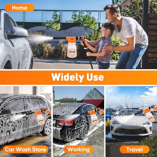 16 IN 1 Car Wash Foam Gun, Foam Cannon for Car Cleaning/Garden - color: Orange