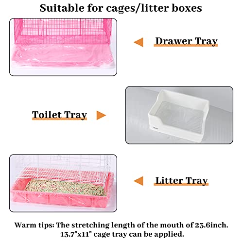 BNOSDM 50 PCS Rabbit Cage Liners Disposable Guinea Pig Cage Liner Hamster Tray Liner Plastic Small Animals Bedding Waste & Litter Pan Bag Universal Toilet Film for Bunny Hedgehog Ferret Rat - color: Transparent-50 Pcs