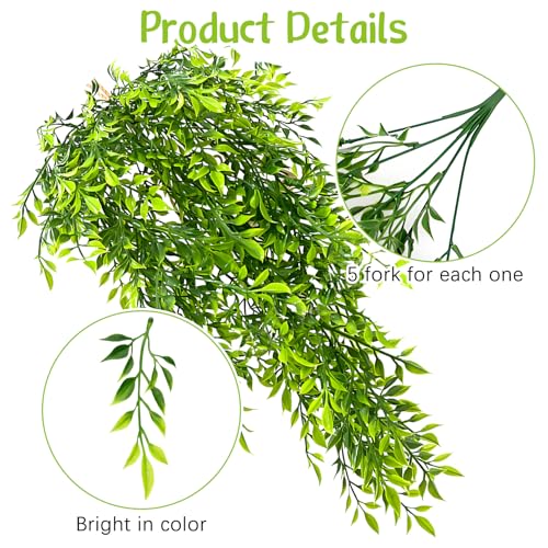 Hamiledyi 5 Pcs Reptile Plants Terrarium Hanging Fake Plant Leaves and Tank Habitat Decorations 2 PCS Terrarium Hanging Plants for Lizard, Snake, Bearded Dragon, Leopard Gecko