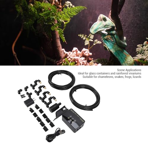 Reptile Humidifiers Smart Mister System Timer Function Automatic with Copper Nozzles for Spray Kit for Rainforest Reptiles Watering Plants Enhancing Gardens Cooling in Greenhou