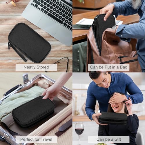 FYY Electronic Organizer, Travel Tech Pouch Bag, Medium, Black - color: Black, size: 8.3 x 5 x 2.6 inches
