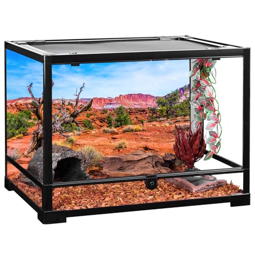 AWERT 48x24 inches Reptile Habitat Background Blue Sky Oasis Orange Desert Terrarium Background Polyester Background - size: 48x24in/120x60cm