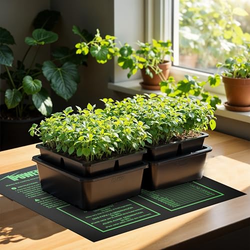 iPower 20"x20.75" Seedling Heat Mat with Built-in Temperature Controller, MET Certified Waterproof Plant Heating Pad, for Germination, Breeding, Brewing - size: 20" x 20.75", style: with Dual LED Thermostat