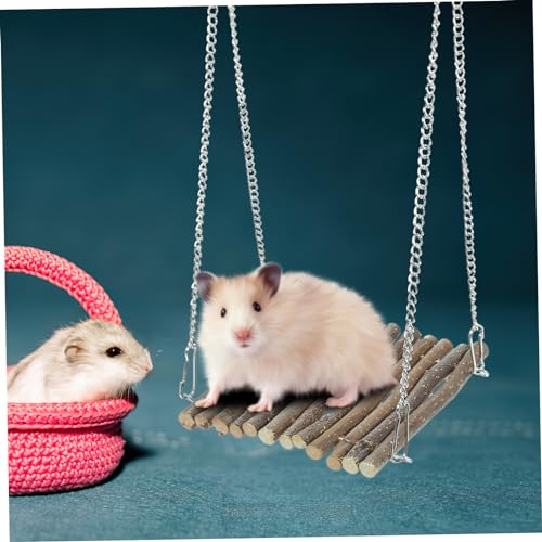 Mikikit Crab Climbing Toy Wooden Reptile Hammock for Basking Playing Natural Hanging Swing Bed for Lizard Bearded Dragon and Pets for Enriching Habitat Space
