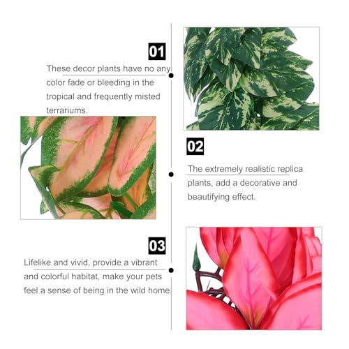 Cabilock Artificial Bendable Jungle Vines 30cm Plastic Climbing Plants with Hanging Leaves for Reptile Habitat Terrarium Decor Suitable for Snakes Lizards Chameleons – 3pcs Set
