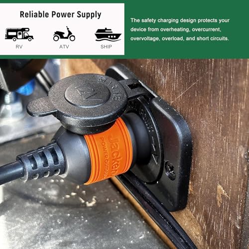 3 PCS 12V Cigarette Lighter Socket, DC Waterproof Power Outlet Socket with Fuse Wires, Cigarette Lighter Female Connectors Replacement for Car Marine Boat Motorcycle ATV RV - color: 3 PCS