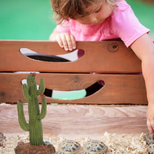 IMIKEYA Artificial Cactus Plant Small Terrarium Decor Resin Desert Diorama Project Fake Cactus for Sand Table Landscape Scene Reptile Habitat Decoration