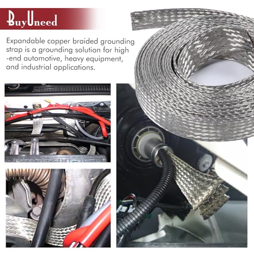 Wire Shielding EMI RFI ESD Tinned Copper Braid Ground Strap Metal Cable Wrap Sleeve Mesh Signal Screening 5/32" ID (1/4 inch - 19ft) - size: 1/4 inch - 19ft