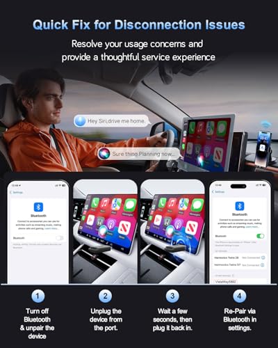 2-in-1 Wireless CarPlay and Android Auto Adapter Dongle