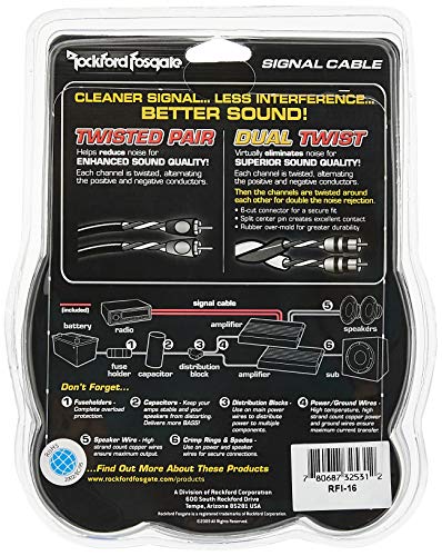 Rockford Fosgate 16-Feet Twisted Pair Signal Cable - size: 16 ft