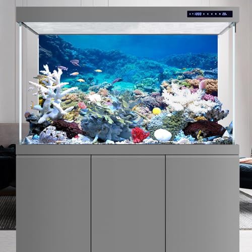 AWERT Aquarium Background Coral Reef Tropical Fish Undersea Fish Tank Background 60x24 inches Durable Polyester Background - size: 60 x 24 in