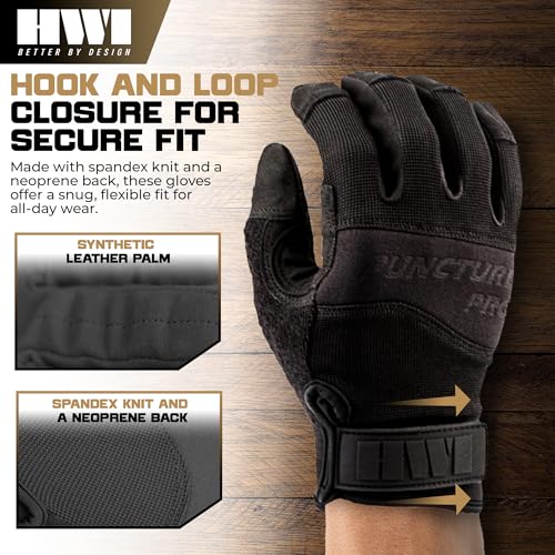 HWI Gear HPG100 Puncture Pro Duty Glove Cut-Resistant, Hypodermic Needle Protective, Touchscreen Capable - size: Medium
