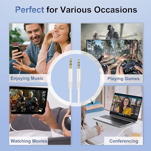 Bose Headphones Replacement Audio Cable Cord Aux 3.5mm to 2.5mm Wire-No Mic - color: White
