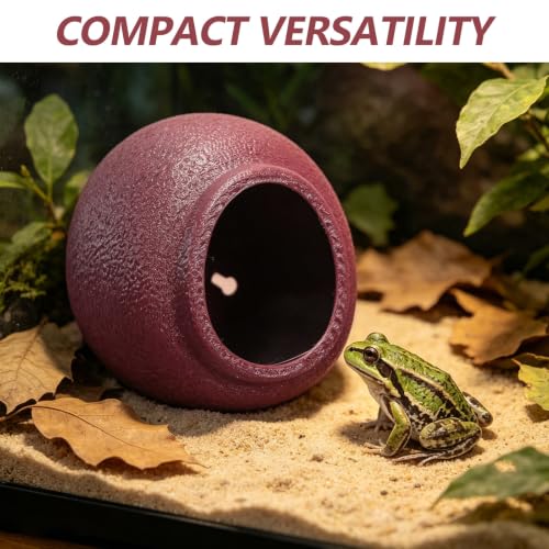 TIDTALEO Egg Shaped Frog Aquarium Habitat with Suction Cup Stability and Ventilated Design Plastic Small Frog Terrarium for Amphibian Pets Decorations and Biological Observation