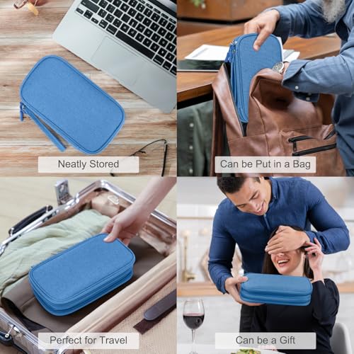 FYY Electronic Organizer, Travel Tech Pouch Bag, Medium, Cyan - color: Cyan, size: 8.3 x 5 x 2.6 inches
